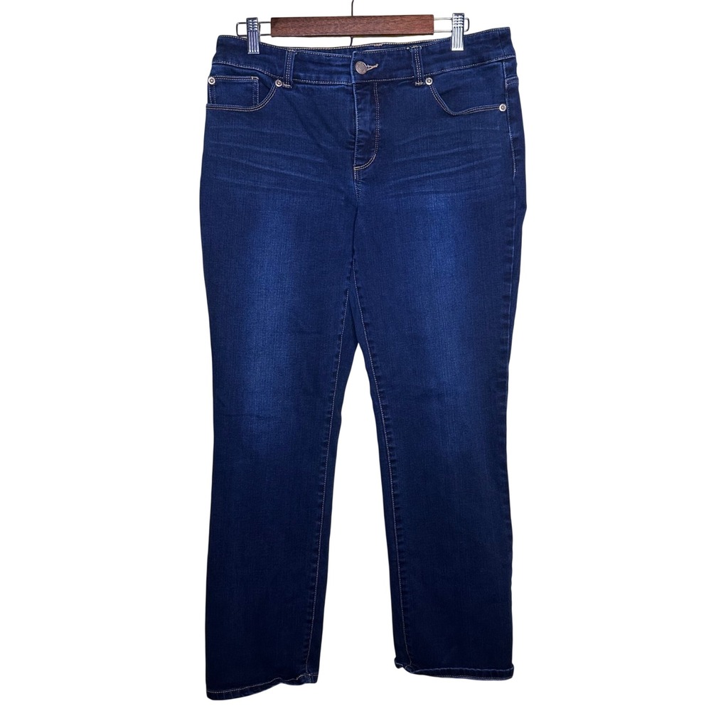 Chicos So Slimming Girlfriend Jeans Dark Wash Indigo 1 Short 8P 4501100759